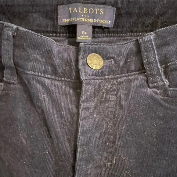 Talbots Indigo Blue Simply Flattering 5 Pocket Corduroy Pants Size 8 Petite - Picture 5 of 10